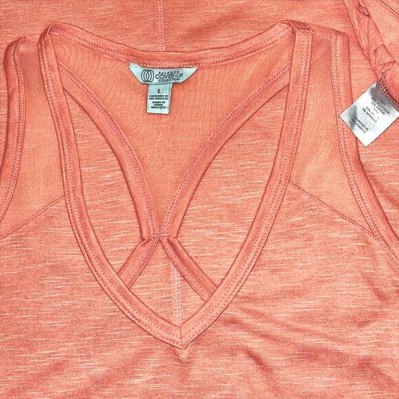 Balance Cover-Up Collection Tangerine Mesh & Cutout Racerback Cover Up Dress SzL - Picture 16 of 16